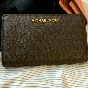 Dark brown with gold